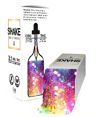 SHAKE product box image showing glitter images.