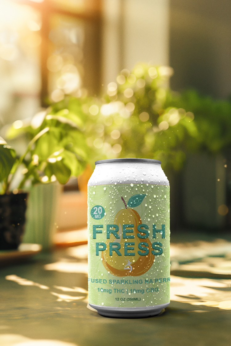 FRESH PRESS by a window.