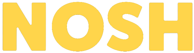 Yellow 'NOSH' logo on a white background