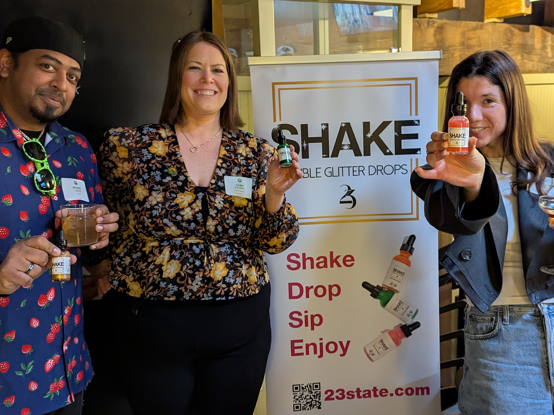 People holding SHAKE at a cannabis party.