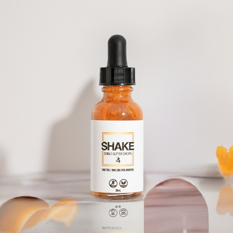 Golf SHAKE bottle on solid surface.