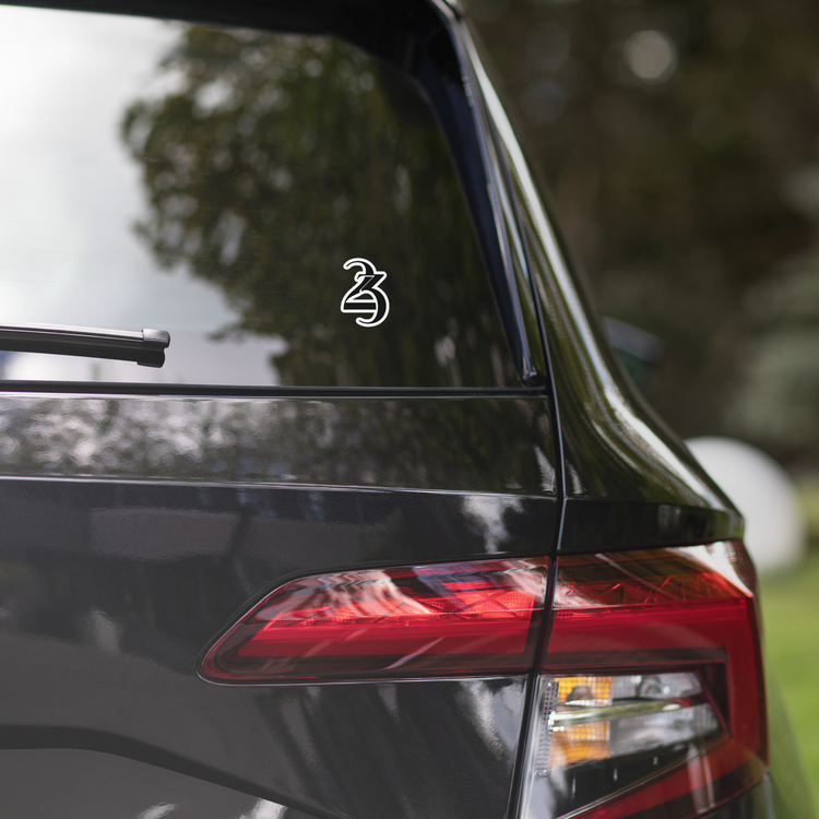 23rd State stick on a rear windshield.
