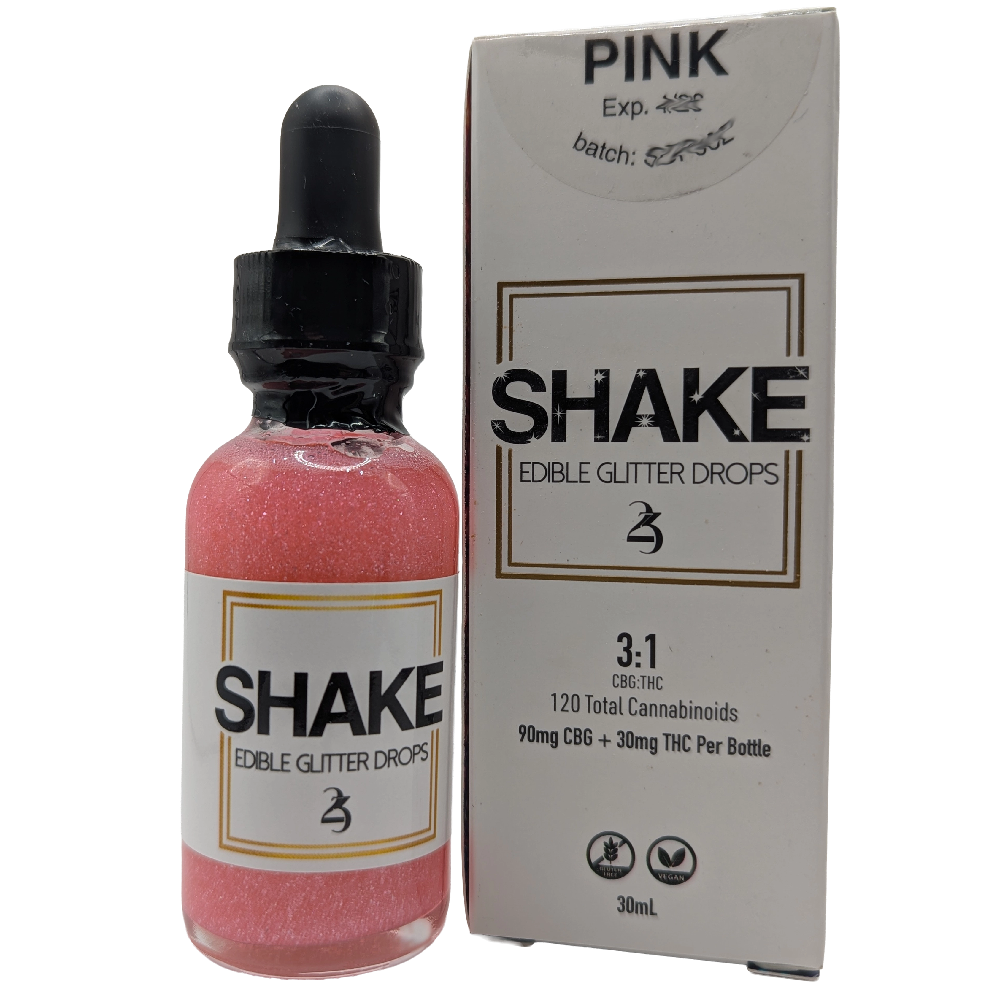 SHAKE Cosmo Pink - THC Edible Glitter Drops | 30mg THC + CBG 23rd State SHAKE Cosmo Pink - THC Edible Glitter Drops | 30mg THC + CBG 23rd State
