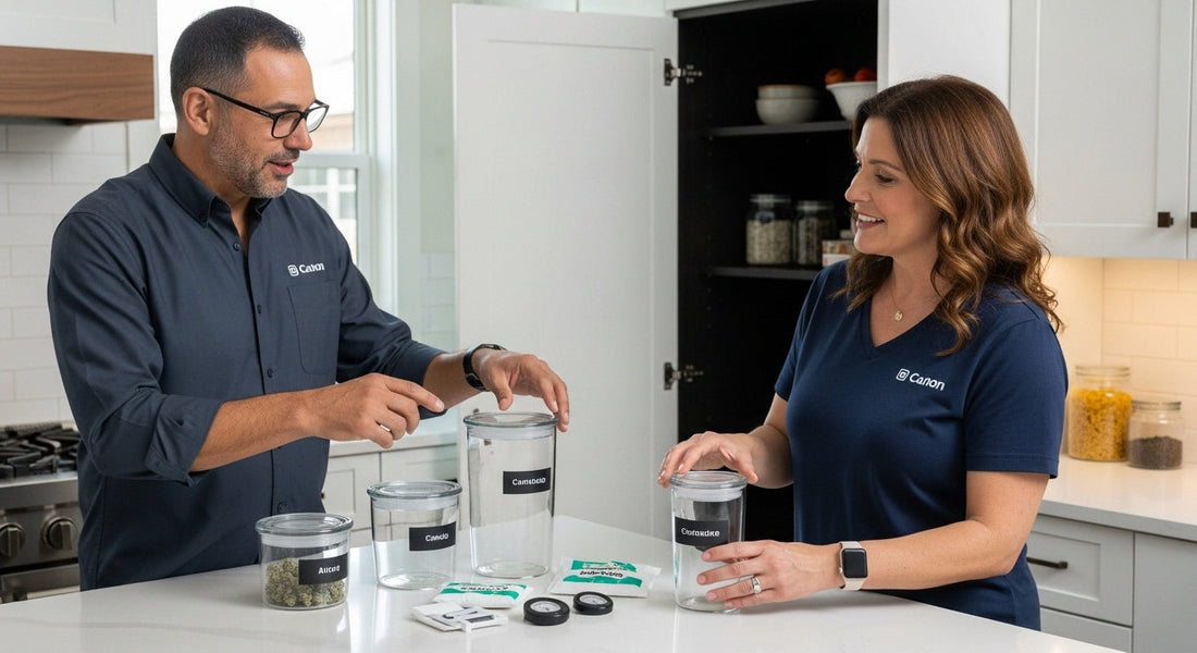 cannabis storage, airtight jars, educational