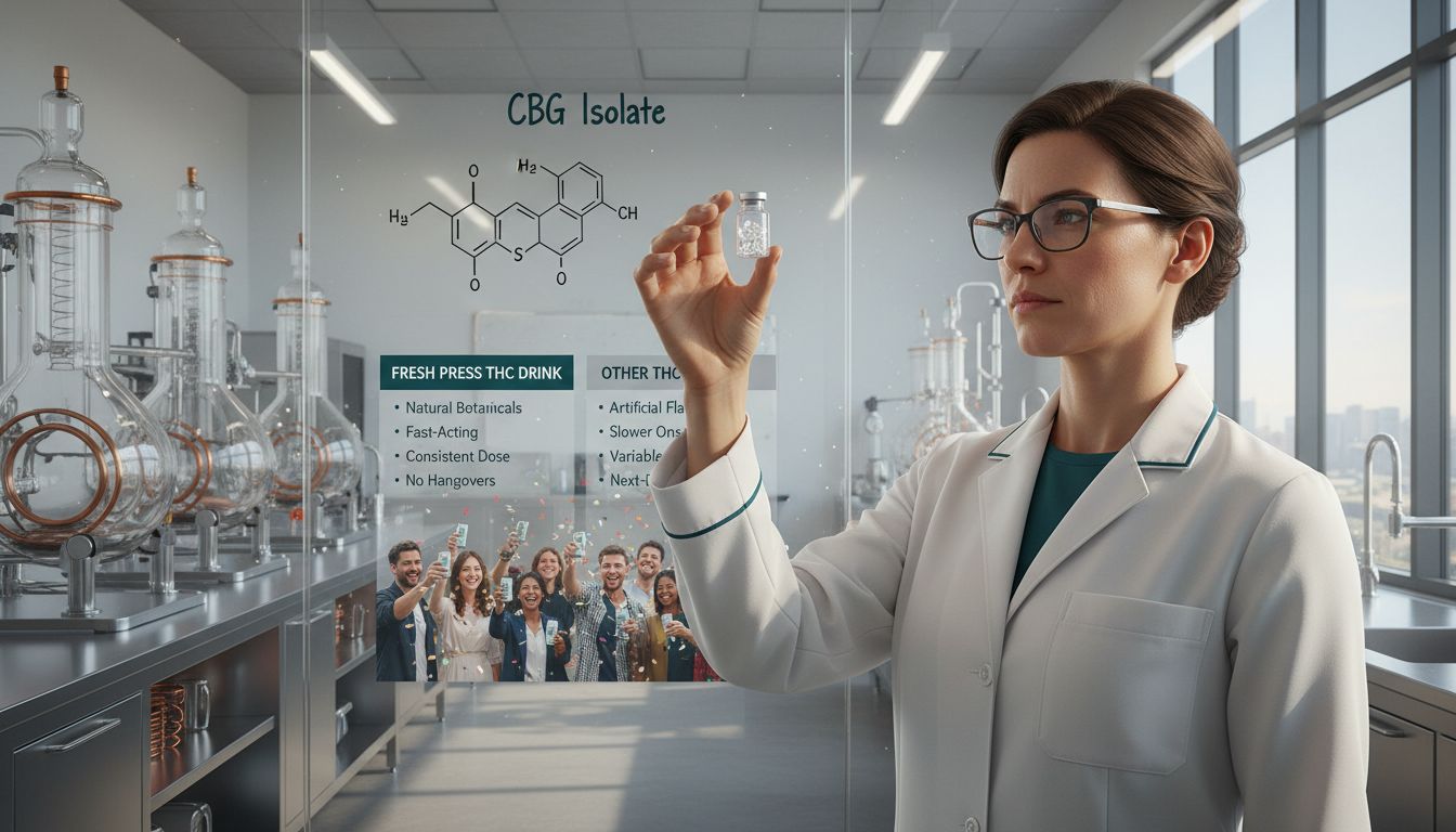 Scientist examines CBG isolate in lab