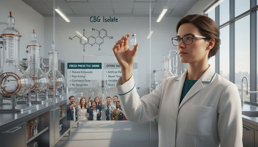 Scientist examines CBG isolate in lab