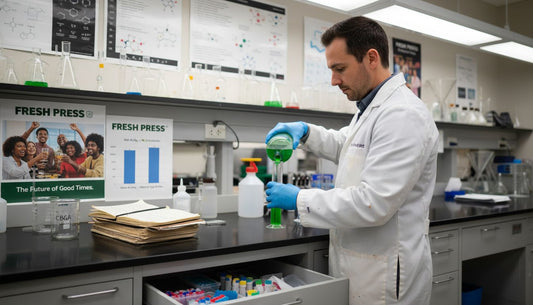 Scientist measuring CBGA sample in laboratory