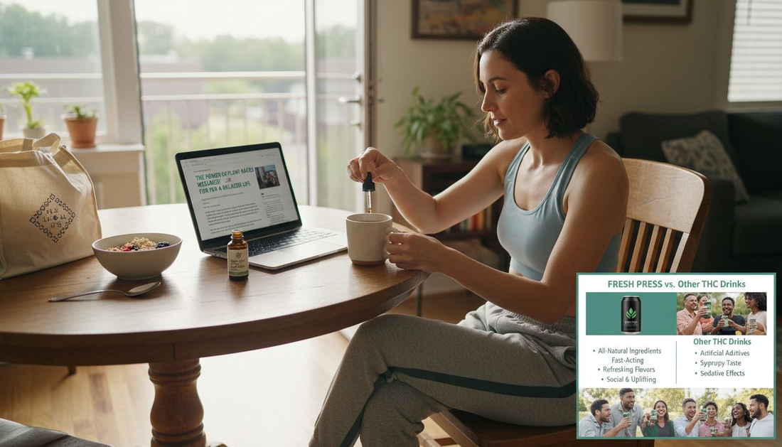 Woman preparing CBG wellness morning routine