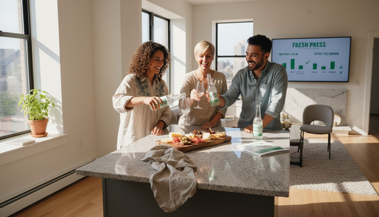 Adults sharing cbg infused drinks for wellness
