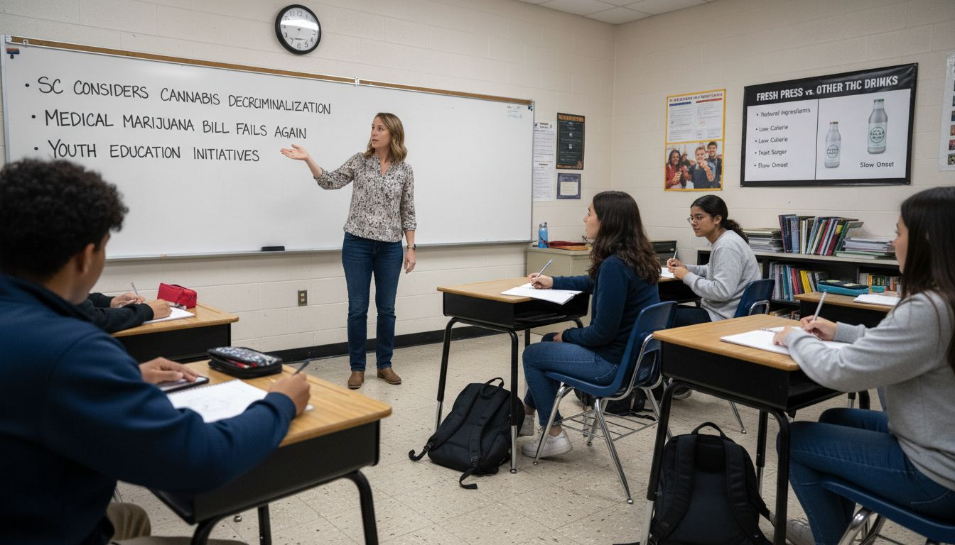 Teacher leads discussion about cannabis rules