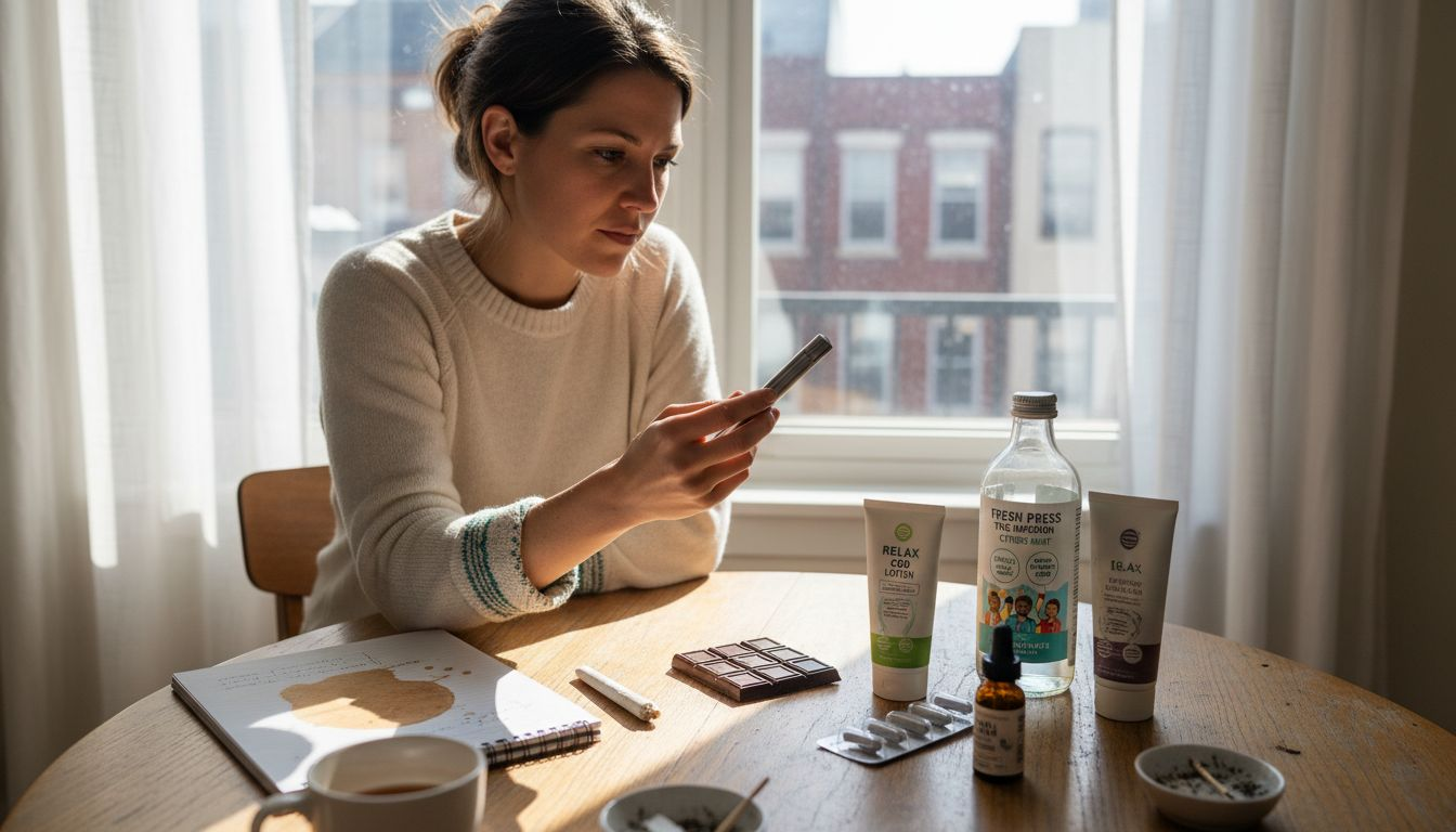 Woman reviewing seven cannabis consumption methods