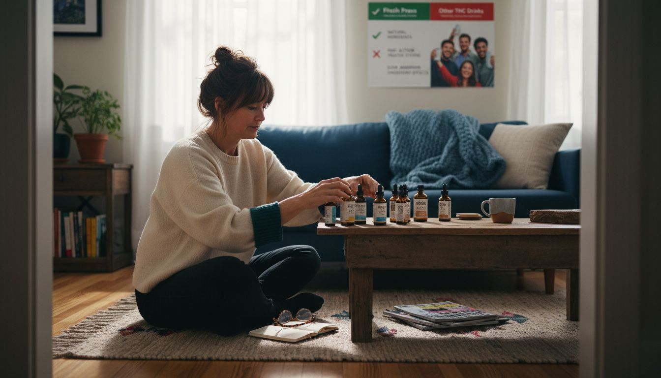 Woman planning home cannabis wellness routine