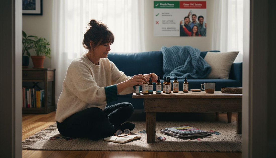 Woman planning home cannabis wellness routine