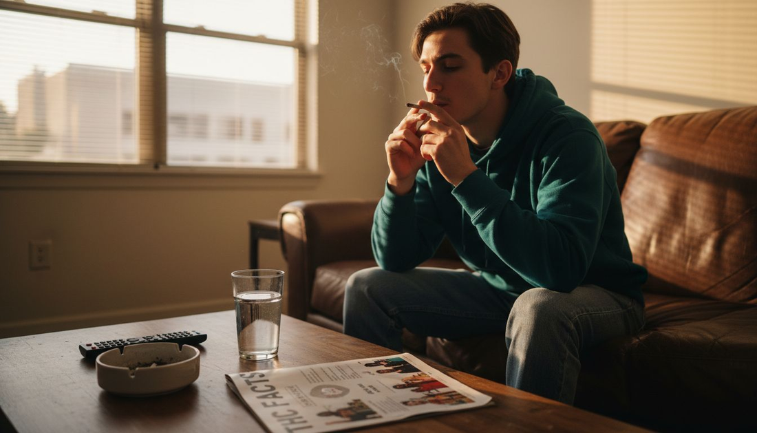 Person enjoying THC responsibly at home