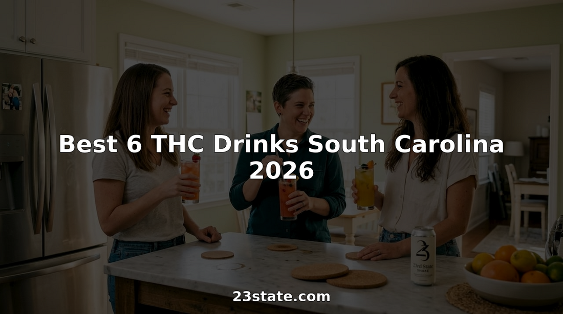 Adults enjoy handcrafted THC drinks in home kitchen