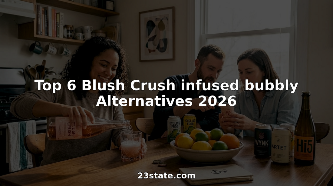 Adults share pink infused bubbly at home kitchen table