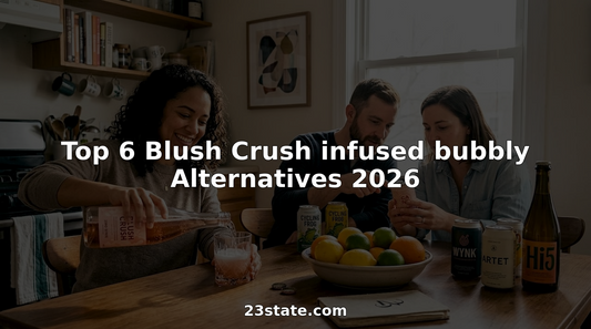 Adults share pink infused bubbly at home kitchen table