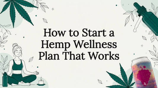 Decorative hemp wellness title card illustration