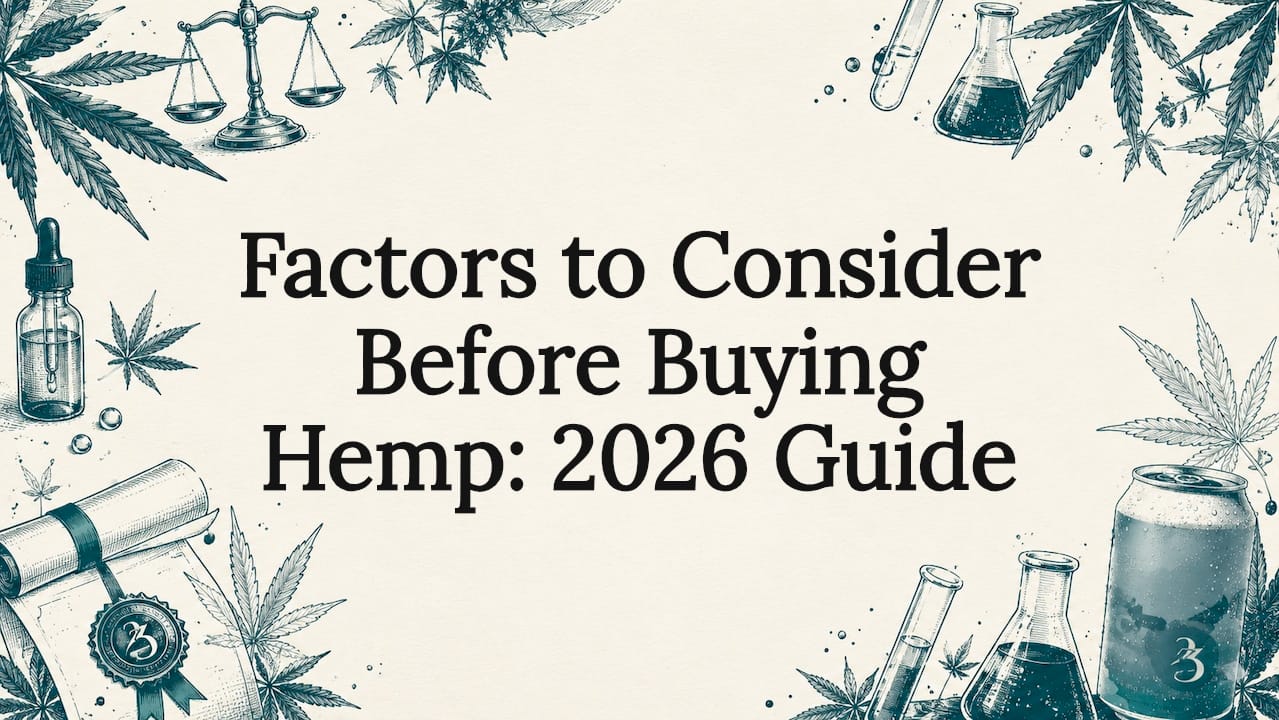 Decorative hemp-themed title card illustration