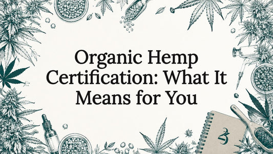 Decorative hemp-themed title card illustration