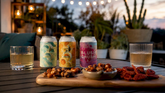 Hemp THC beverage cans arranged for relaxed evening
