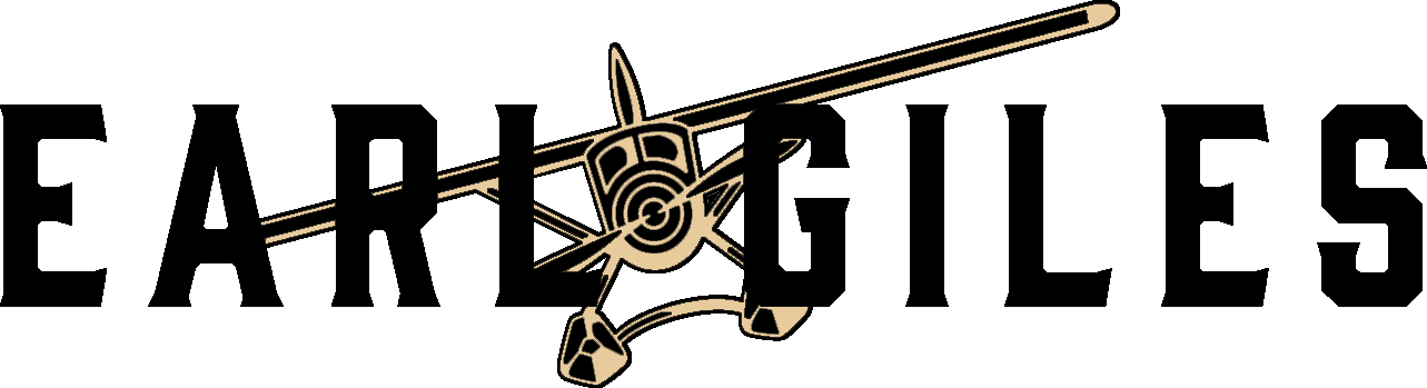 Logo with 'Earl Giles' text and a stylized design element on a white background