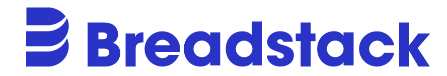 Breadstack logo in blue on a white background