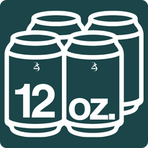 Illustration of four 12 oz cans on a green background