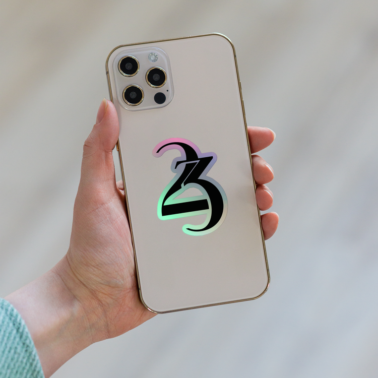 kiss-cut-holographic-stickers-grey-3x3-on-a-phone
