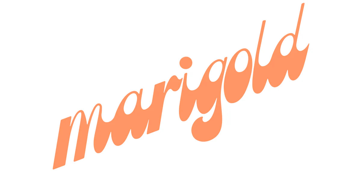 Orange 'marigold' logo text on a white background